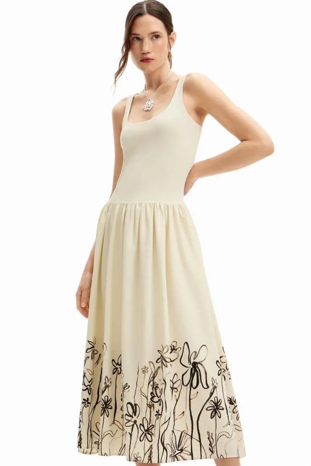 Women Dresses And Jumpsuits Desigual Floral Flared Midi Dress