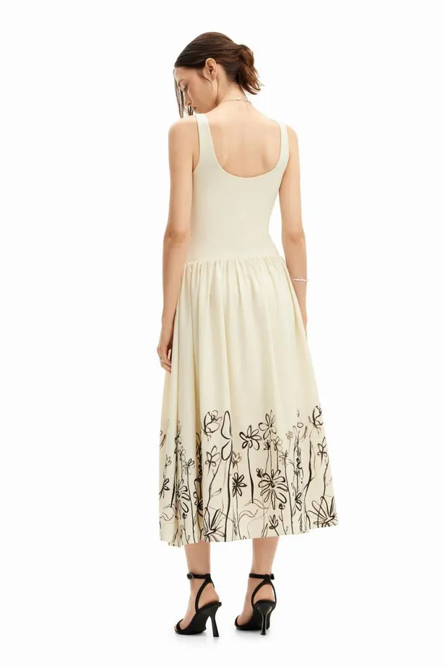 Women Dresses And Jumpsuits Desigual Floral Flared Midi Dress