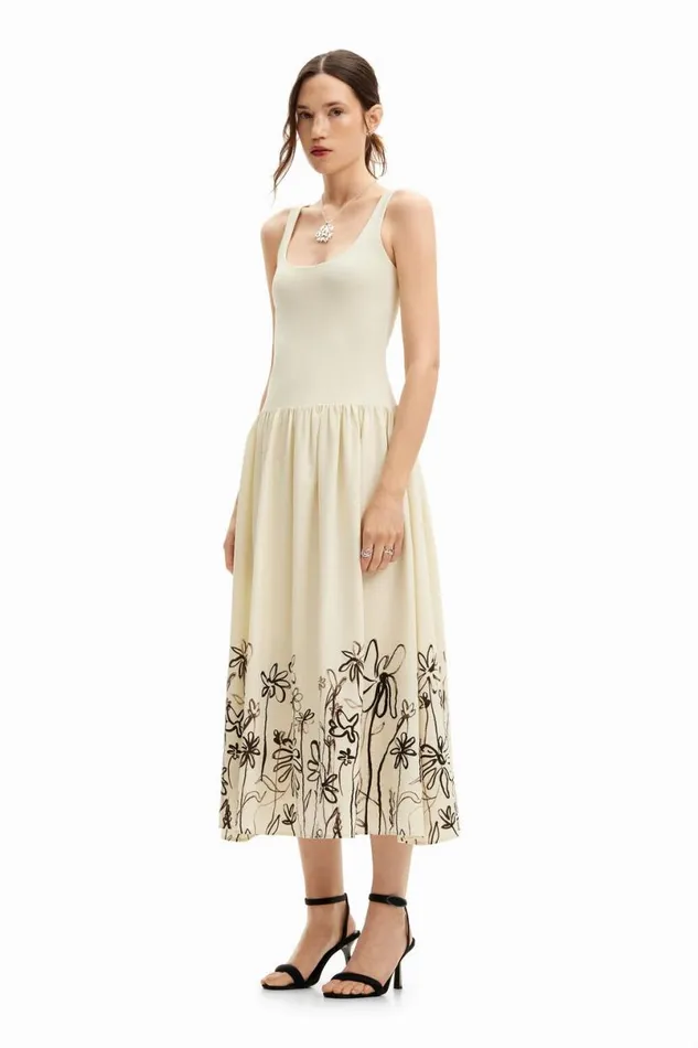 Women Dresses And Jumpsuits Desigual Floral Flared Midi Dress