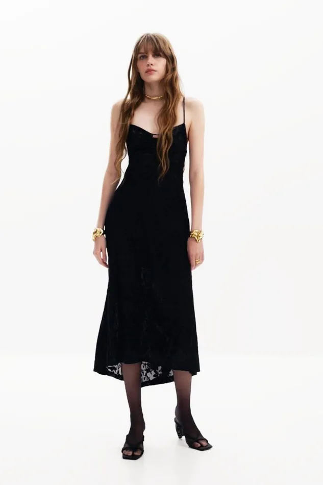 Women Dresses And Jumpsuits Desigual Lingerie Midi Dress