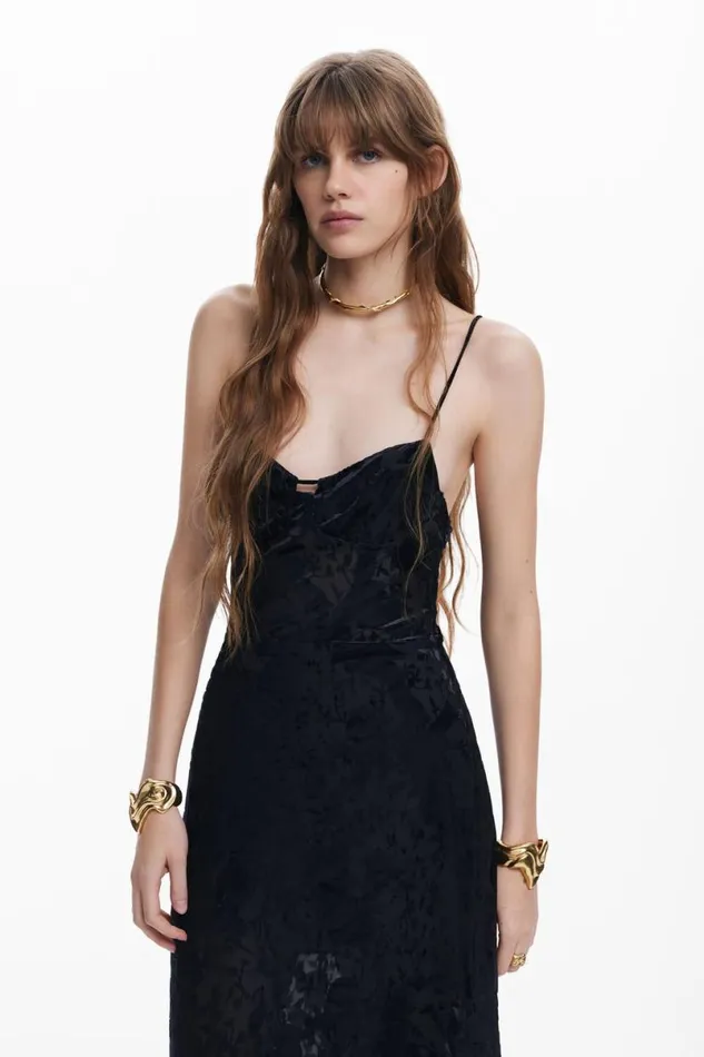 Women Dresses And Jumpsuits Desigual Lingerie Midi Dress