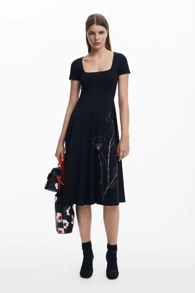 Women Dresses And Jumpsuits Desigual Lowcut Midi Dress