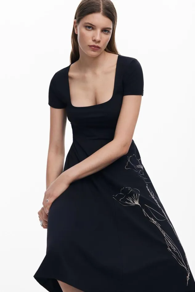 Women Dresses And Jumpsuits Desigual Lowcut Midi Dress