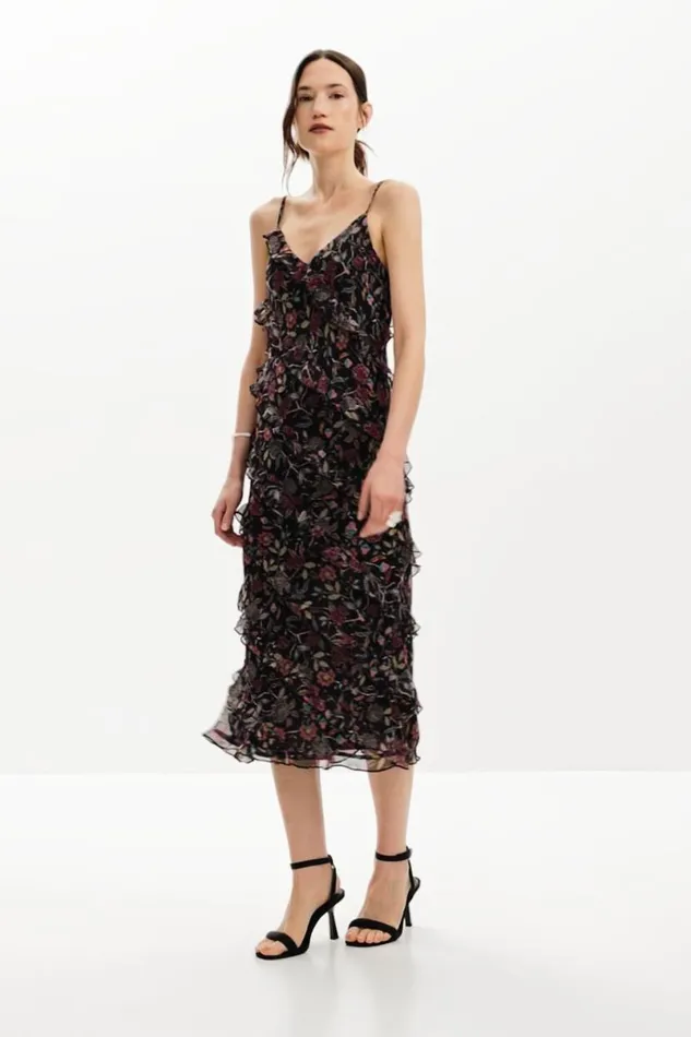 Women Dresses And Jumpsuits Desigual Midi Dress With Ruffles