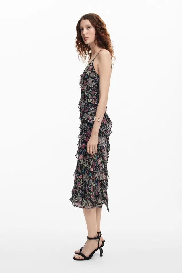 Women Dresses And Jumpsuits Desigual Midi Dress With Ruffles