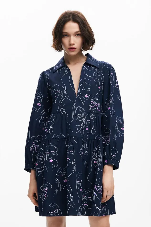 Women Dresses And Jumpsuits Desigual Mini Dress With Faces