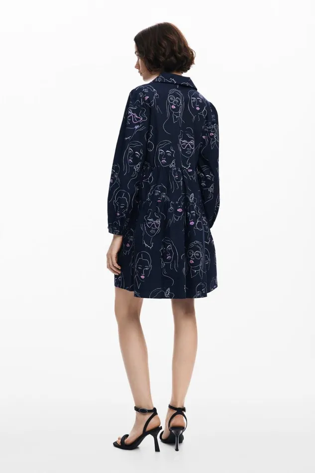 Women Dresses And Jumpsuits Desigual Mini Dress With Faces