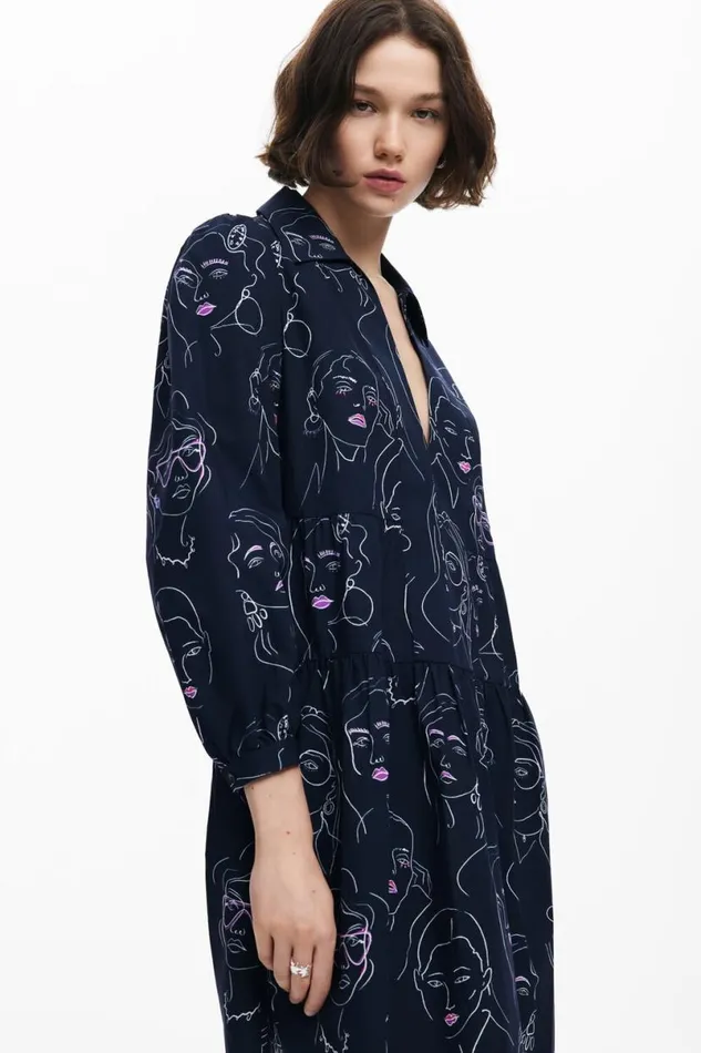 Women Dresses And Jumpsuits Desigual Mini Dress With Faces