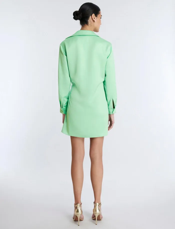 Women Dresses BCBG Connie Faux Wrap Mini Dress Greengage