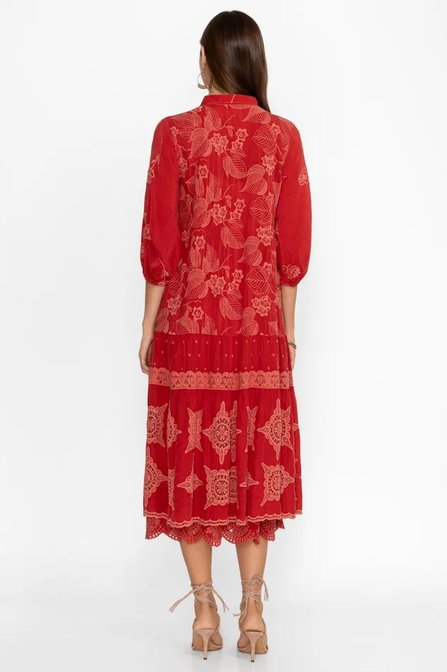 Women Dresses Johnny Was CORNELIA DRESS Equestrian Red Women Dresses Johnny Was CORNELIA DRESS Equestrian Red