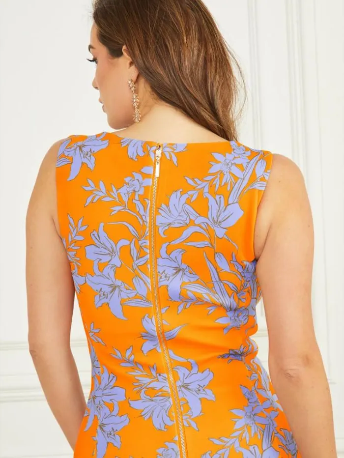 Women Dresses Marciano Sunburst Pencil Dress Sunburst Orange Women Dresses Marciano Sunburst Pencil Dress Sunburst Orange
