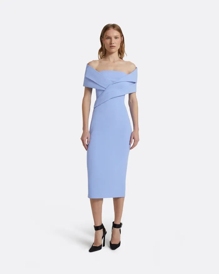 Women Dresses Safiyaa Iana Carolina Blue Midi Dress Carolina Blue