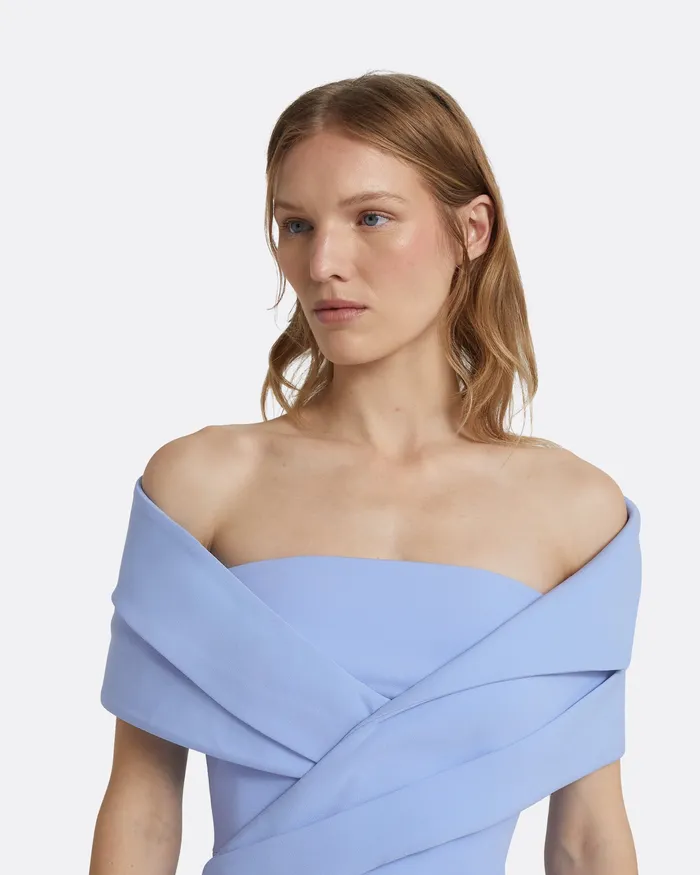 Women Dresses Safiyaa Iana Carolina Blue Midi Dress Carolina Blue