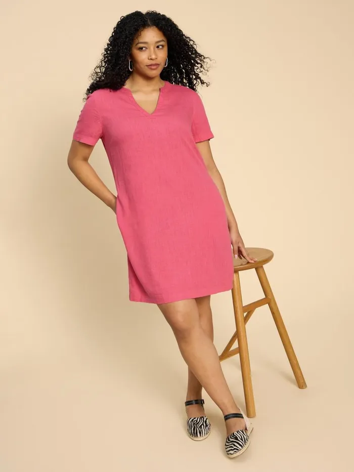 Women DRESSES White Stuff Lydia Shift Dress Mid Pink Women DRESSES White Stuff Lydia Shift Dress Mid Pink