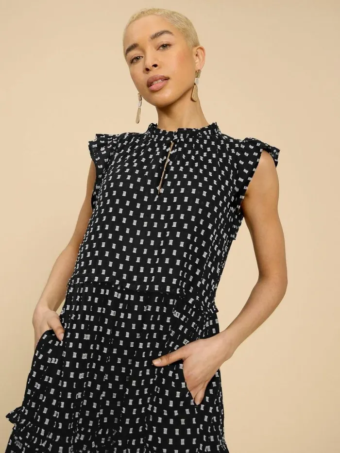 Women DRESSES White Stuff Rosie Cotton Maxi Dress Black Multi