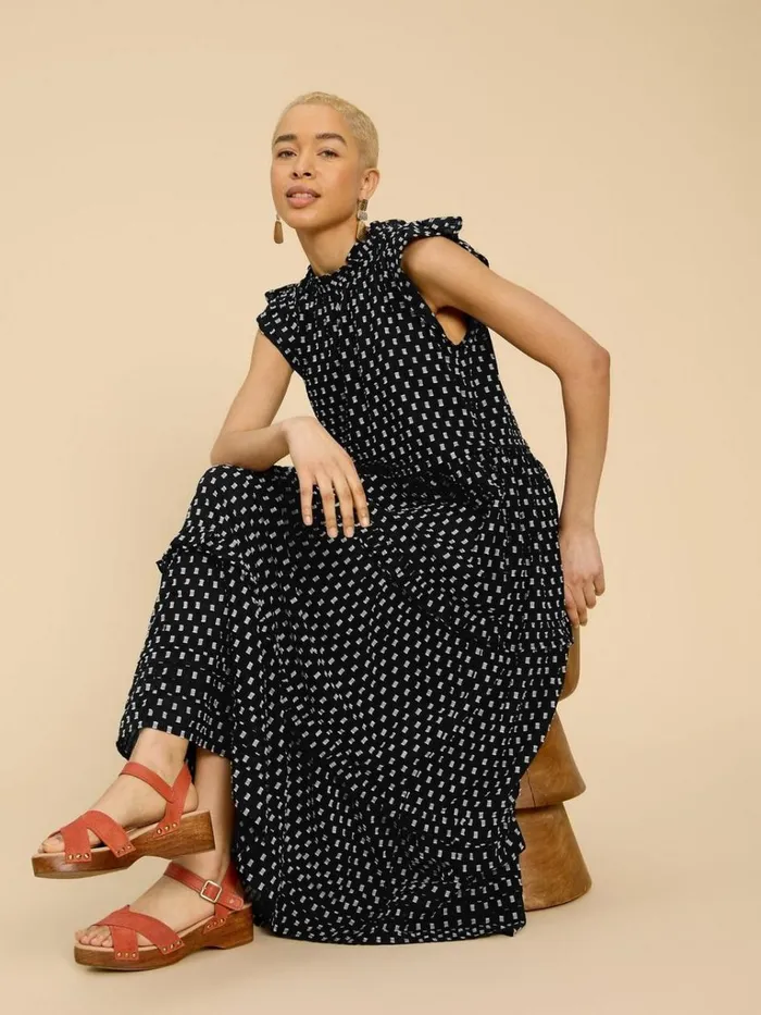 Women DRESSES White Stuff Rosie Cotton Maxi Dress Black Multi Women DRESSES White Stuff Rosie Cotton Maxi Dress Black Multi