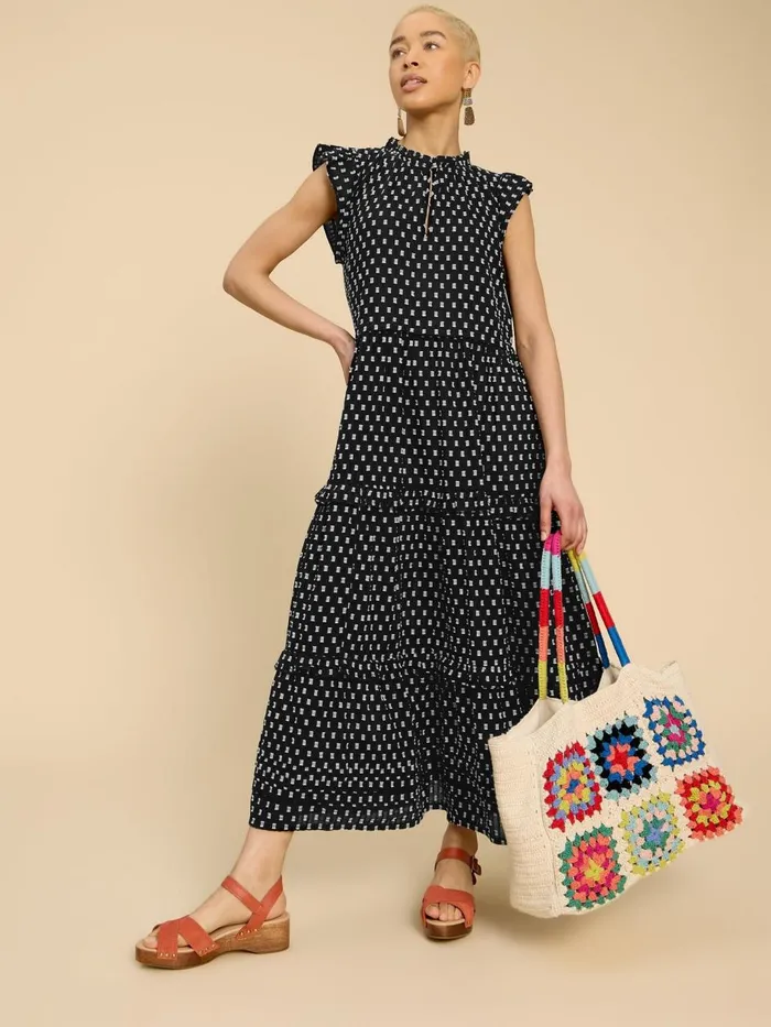 Women DRESSES White Stuff Rosie Cotton Maxi Dress Black Multi Women DRESSES White Stuff Rosie Cotton Maxi Dress Black Multi