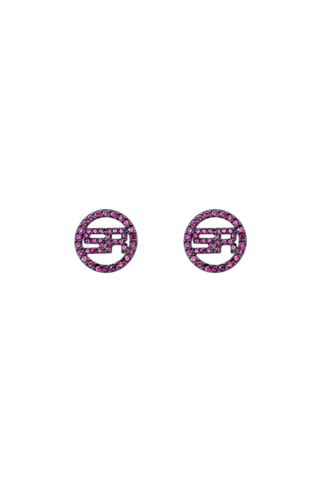 Women Ear Chip Pink Precious Pin Claret Red Sonia Rykiel Earrings