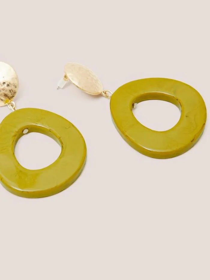 Women EARRINGS White Stuff Jasmine Resin Earring Chartreuse Multi