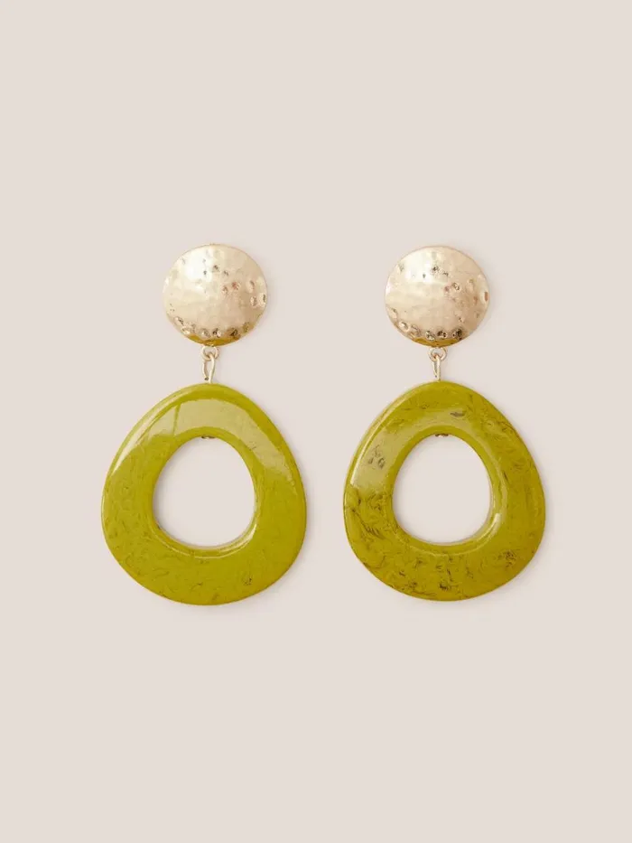 Women EARRINGS White Stuff Jasmine Resin Earring Chartreuse Multi Women EARRINGS White Stuff Jasmine Resin Earring Chartreuse Multi