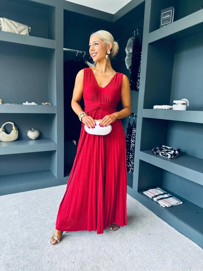 Women Evening Dress Canella Lane Hazel Occasion Maxi Dress Ruby