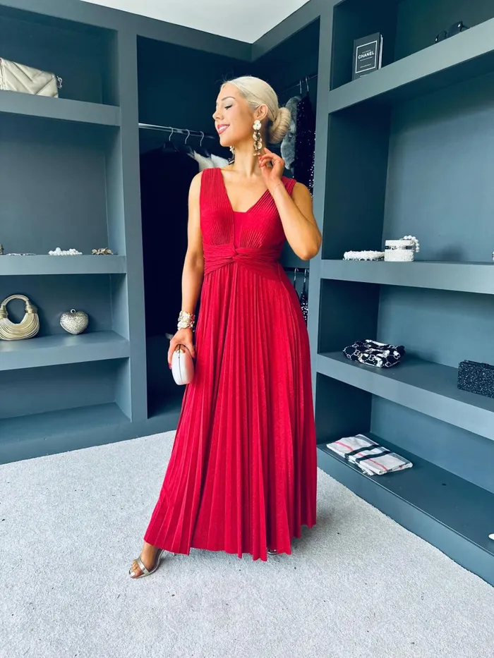 Women Evening Dress Canella Lane Hazel Occasion Maxi Dress Ruby