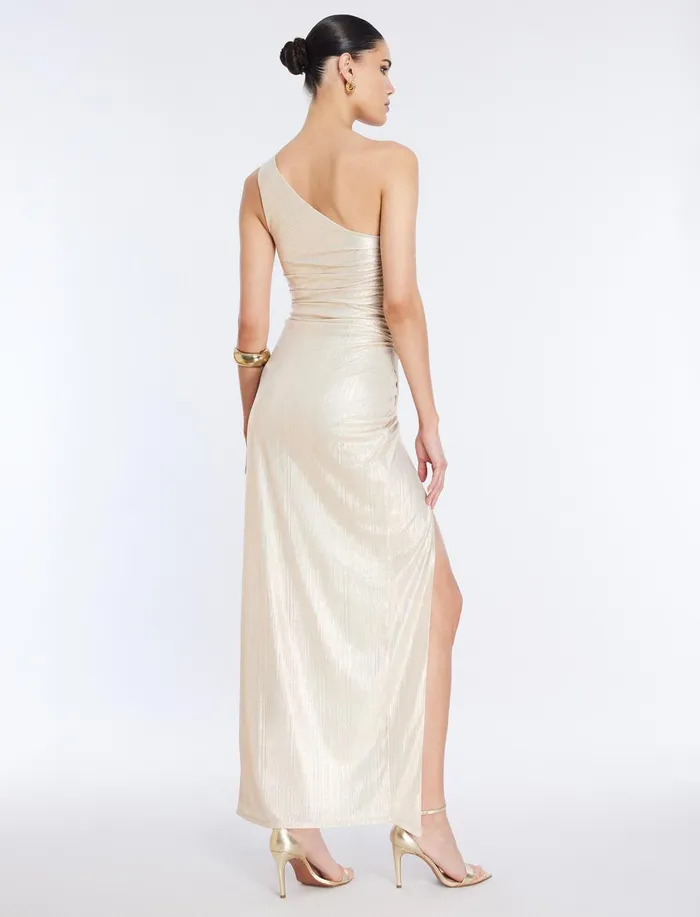Women Evening Dresses and Gowns BCBG Leoni One Shoulder Dress Gardenia