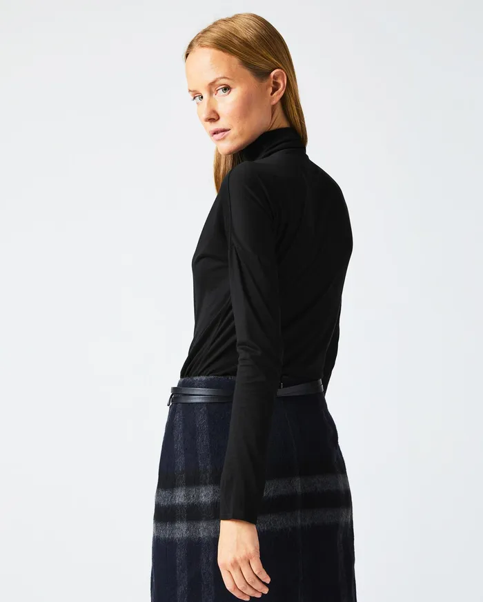 Women Funnel Neck Knit Black Billy Reid Sweaters and Knits
