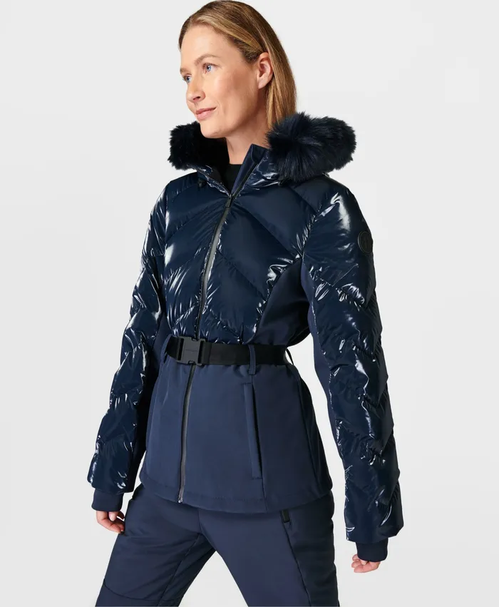 Women Glacier Ski Jacket Navy Blue Coats and Jackets Sweaty Betty