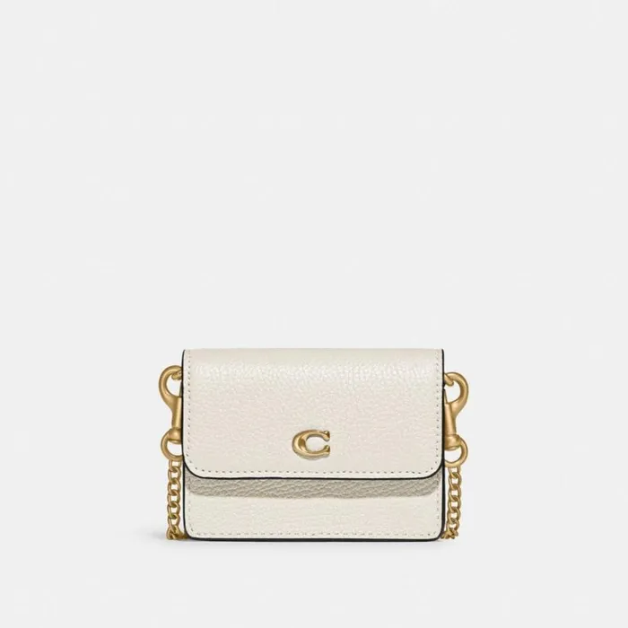 Women Half Flap Card Case Brasschalk Coach Clutches