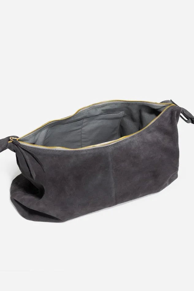Women Handbags Johnny Was SLOUCHY BUCKLE ITALIAN SUEDE BAG Charcoal Women Handbags Johnny Was SLOUCHY BUCKLE ITALIAN SUEDE BAG Charcoal