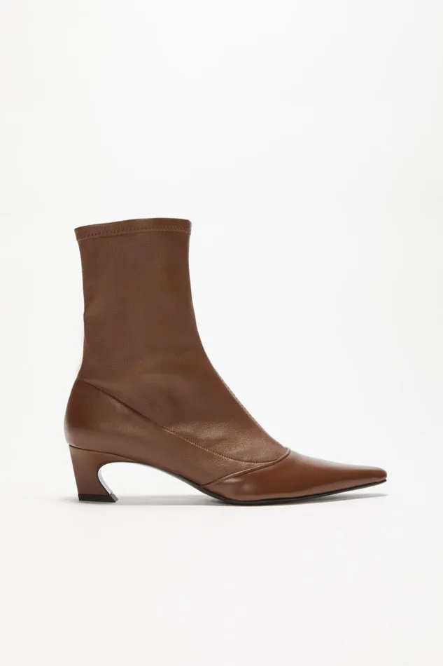 Women Heeled Ankle Boots Cognac Brown Acne Studios Shoes