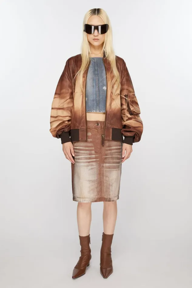 Women Heeled Ankle Boots Cognac Brown Acne Studios Shoes