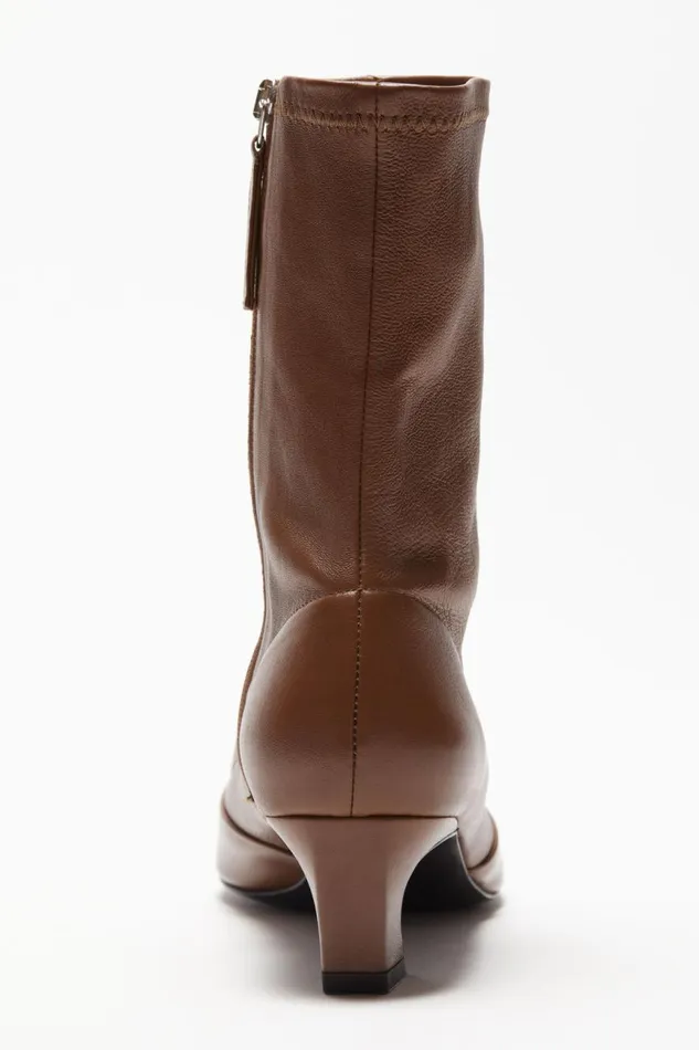 Women Heeled Ankle Boots Cognac Brown Acne Studios Shoes