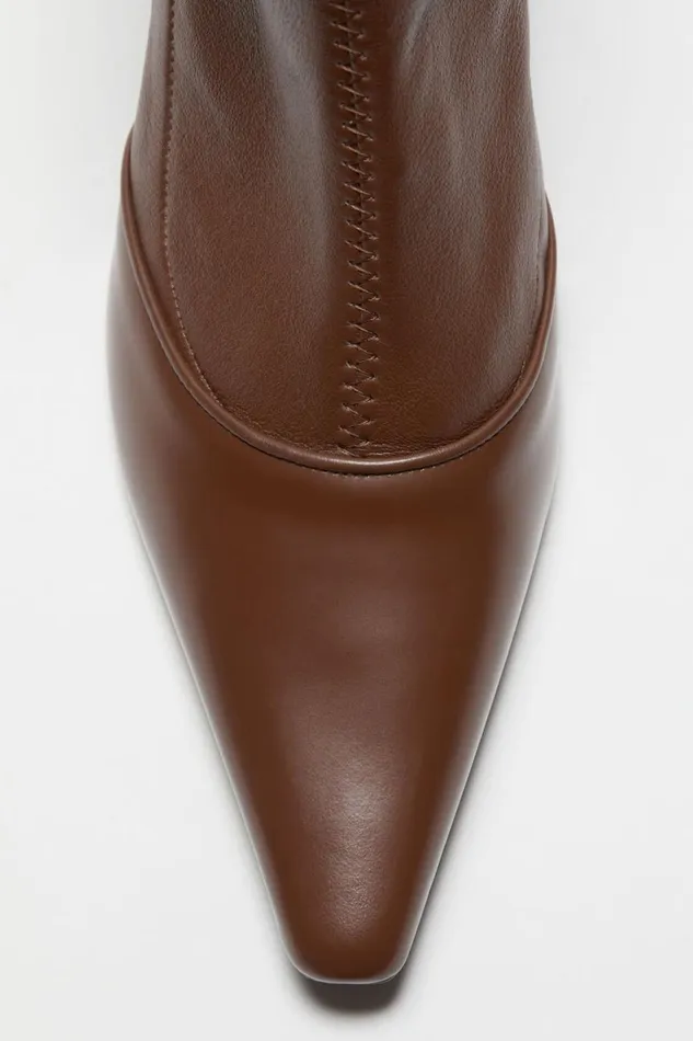 Women Heeled Ankle Boots Cognac Brown Acne Studios Shoes