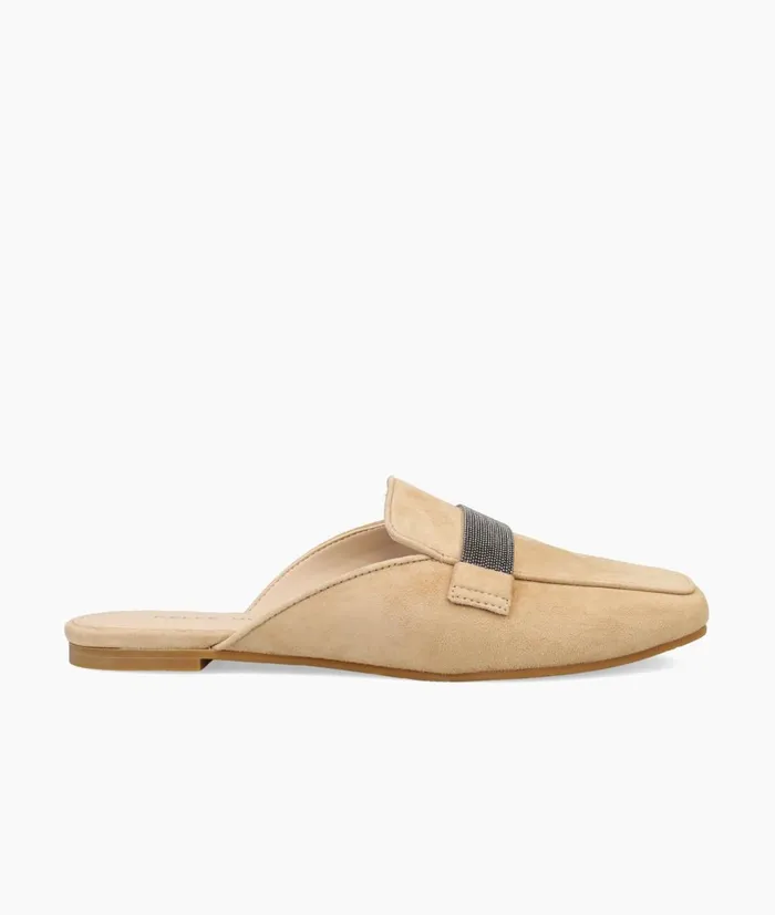 Women Herra Slide 8211 Latte Pelle Moda Flats