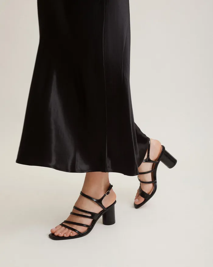 Women HIGH SANDALS jomercer Nobu high heel sandals black shiny lizard Women HIGH SANDALS jomercer Nobu high heel sandals black shiny lizard