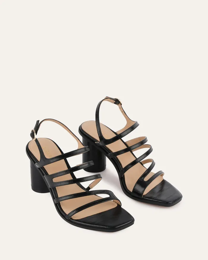 Women HIGH SANDALS jomercer Nobu high heel sandals black shiny lizard Women HIGH SANDALS jomercer Nobu high heel sandals black shiny lizard