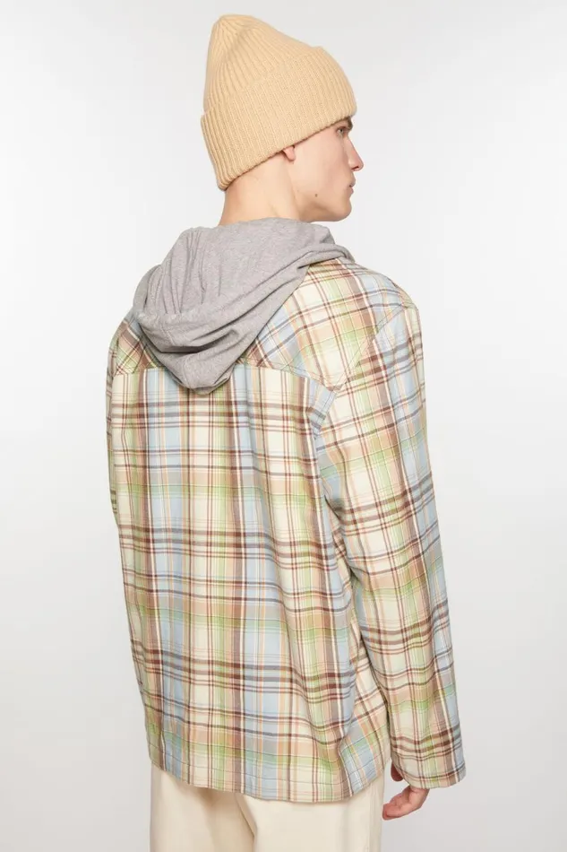 Women Hooded Overshirt Jacket Browngreen Acne Studios Outerwear