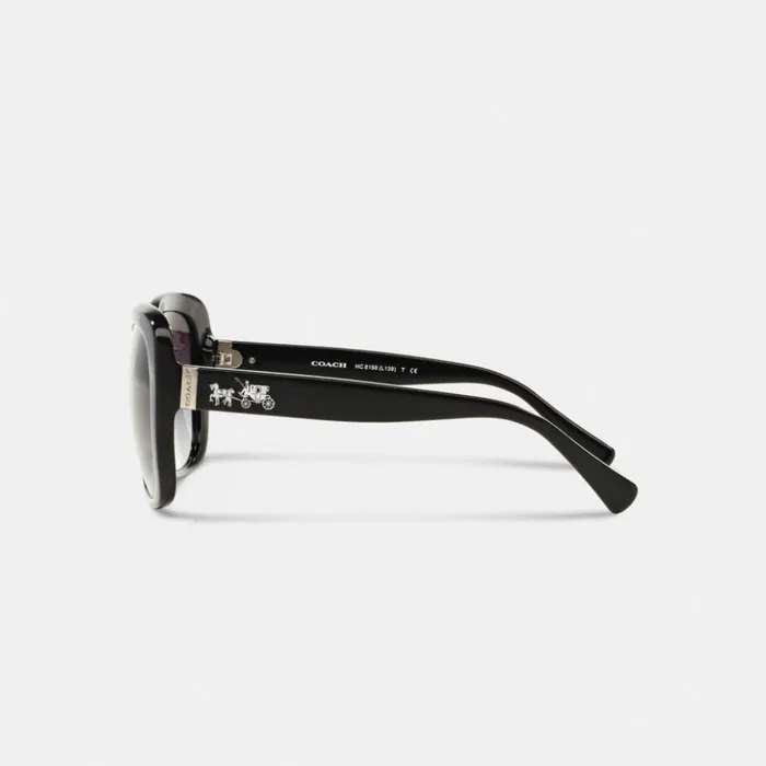 Women Horse And Carriage Square Sunglasses Black Coach Eyewear