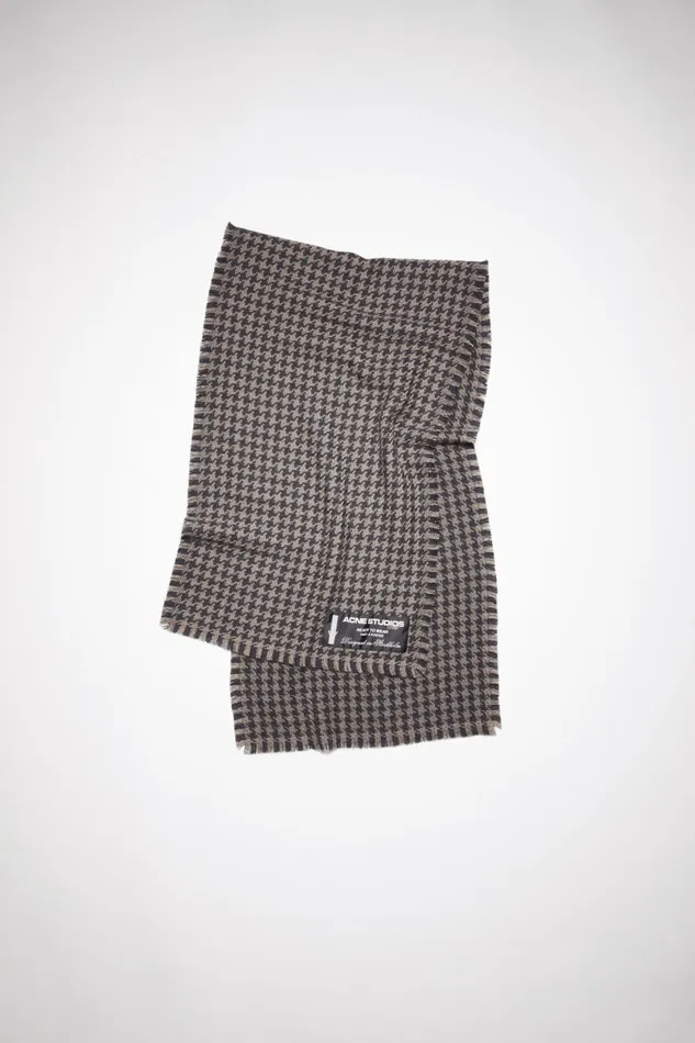 Women Houndstooth Wool Scarf Greylight Grey Acne Studios Scarves