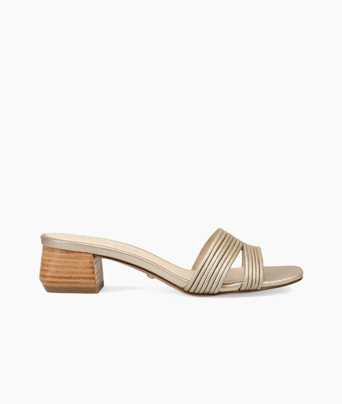 Women Inina Slide 8211 Gold Pelle Moda Low Heels