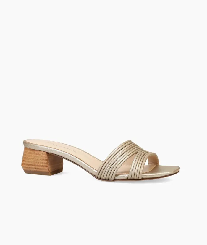 Women Inina Slide 8211 Gold Pelle Moda Low Heels Women Inina Slide 8211 Gold Pelle Moda Low Heels