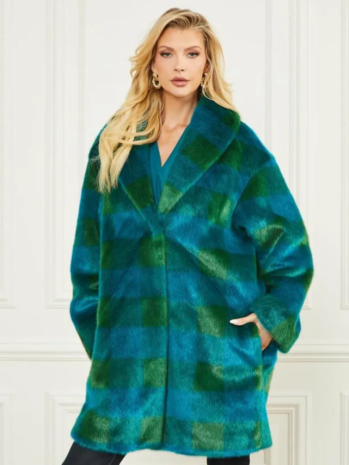 Women Jackets Marciano Rochelle Coat Green And Bermuda Blue Bi Women Jackets Marciano Rochelle Coat Green And Bermuda Blue Bi