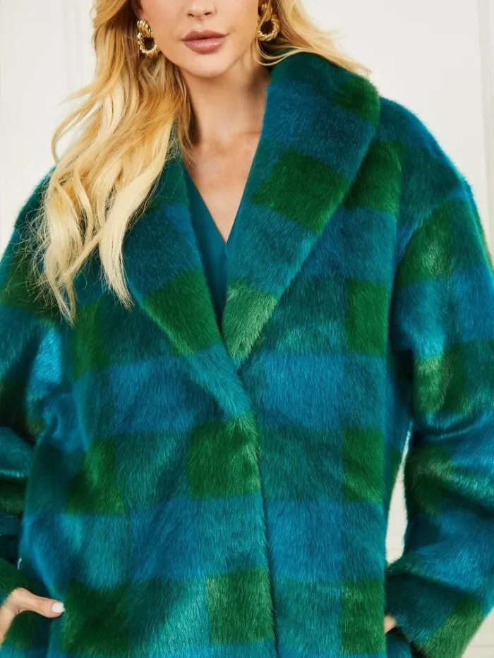 Women Jackets Marciano Rochelle Coat Green And Bermuda Blue Bi Women Jackets Marciano Rochelle Coat Green And Bermuda Blue Bi