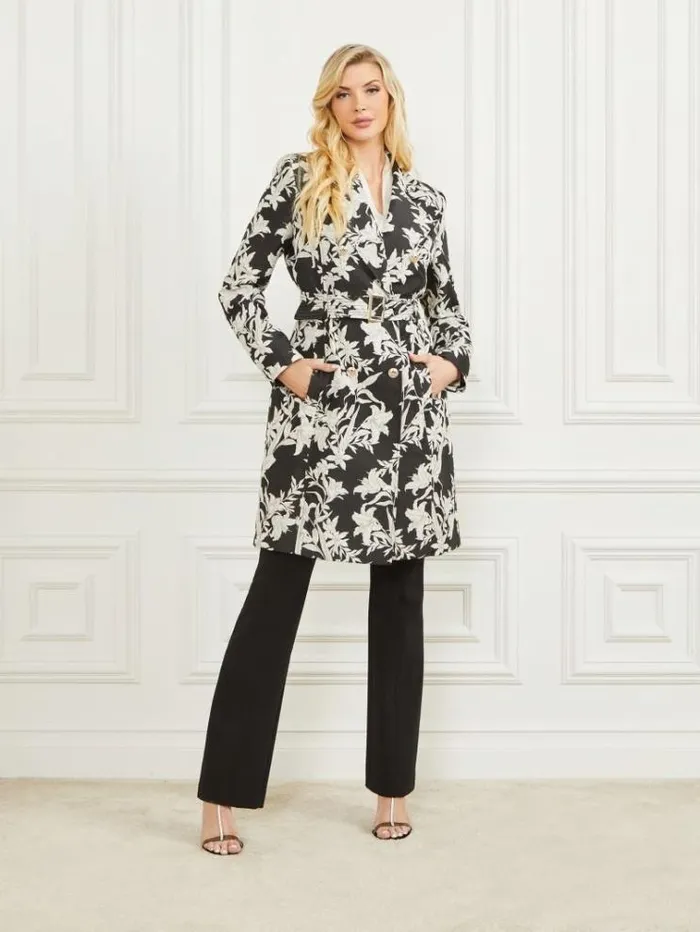 Women Jackets Marciano Sunburst Trench Coat Sunburst Black Print