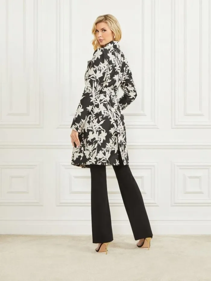 Women Jackets Marciano Sunburst Trench Coat Sunburst Black Print Women Jackets Marciano Sunburst Trench Coat Sunburst Black Print