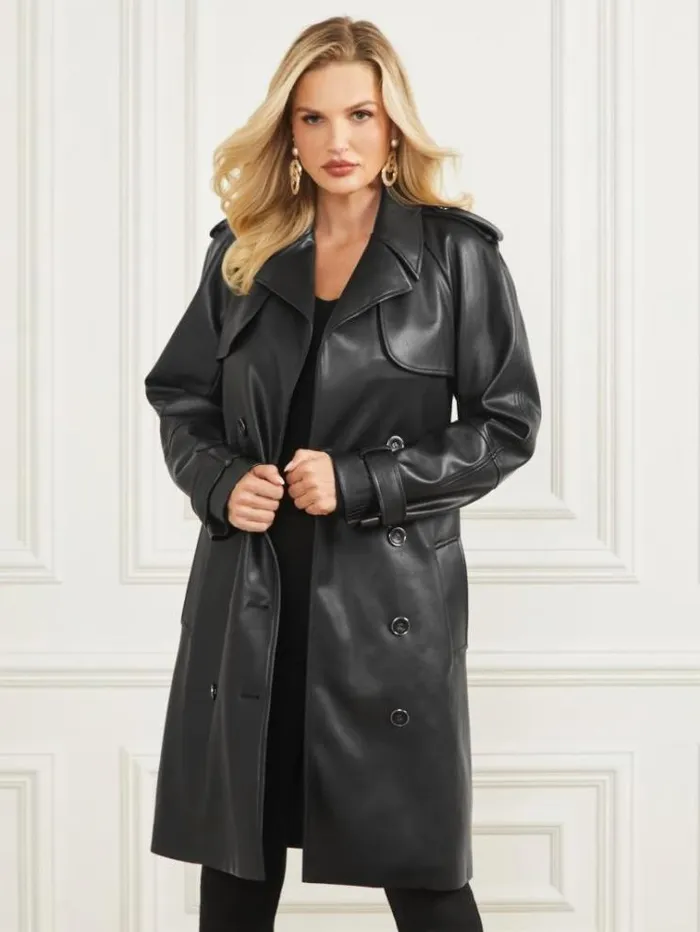 Women Jackets Marciano Thorne Trench Coat Black Women Jackets Marciano Thorne Trench Coat Black