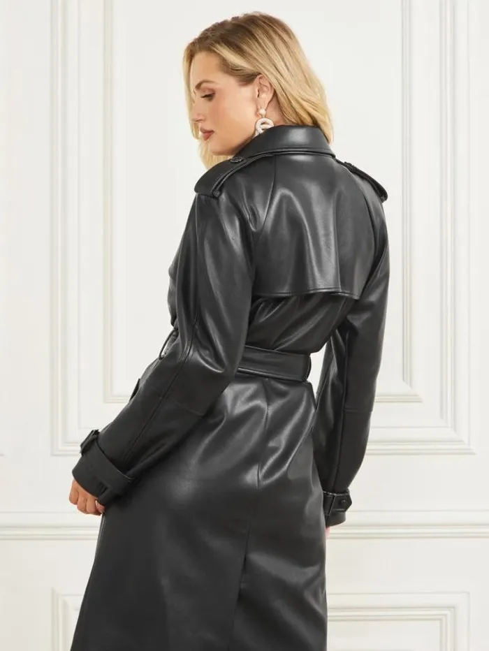Women Jackets Marciano Thorne Trench Coat Black Women Jackets Marciano Thorne Trench Coat Black