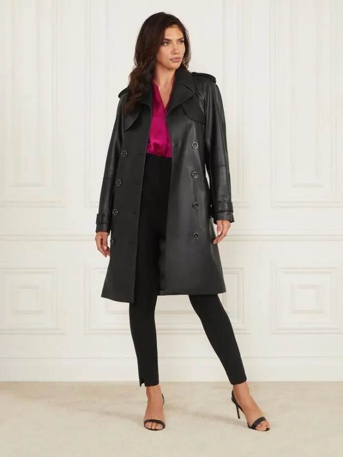 Women Jackets Marciano Thorne Trench Coat Black Women Jackets Marciano Thorne Trench Coat Black